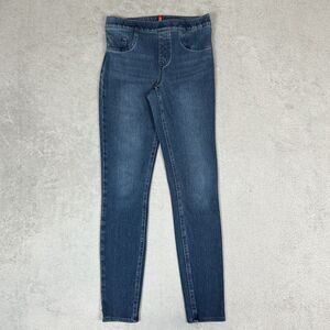 Spanx Shape & Lift Distressed Skinny Jeans Jeggings Small Blue Stretch